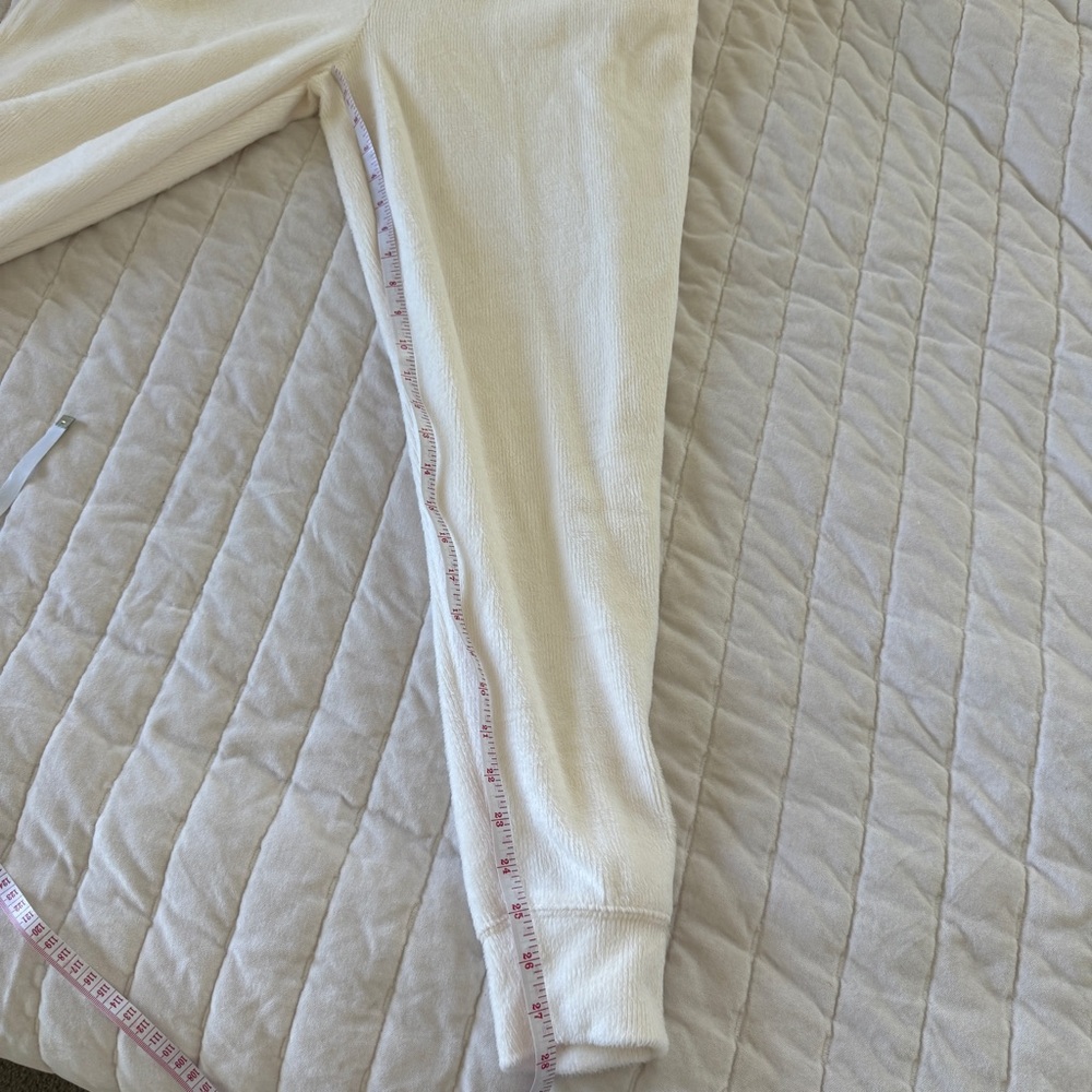 Fabletics Cozy Cord shearling Cream Zip-Up One Piece Soft Jumpsuit size L - Picture 8 of 8